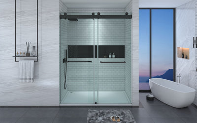 Frameless Double Sliding Door with Soft-closing System